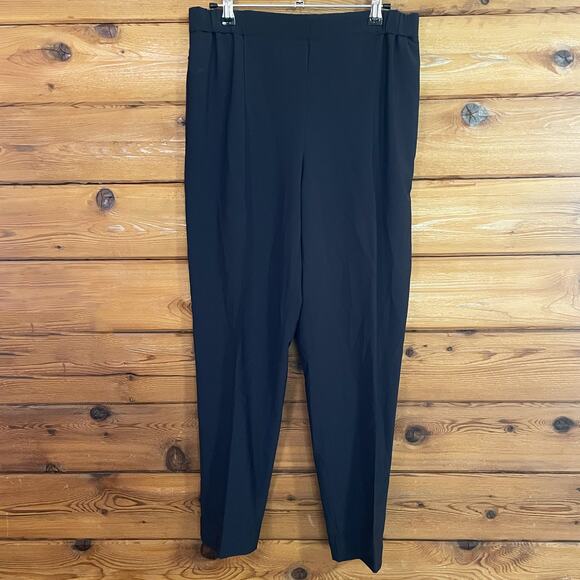 M.M Lafleur Navy Blue Elastic Waist Trouser Pants Wool Blend Size 6 - Picture 1 of 7